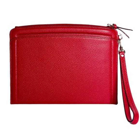 🆕 NWT Kate Spade Large Red Pebbled Leather Wristlet - Picture 6 of 8